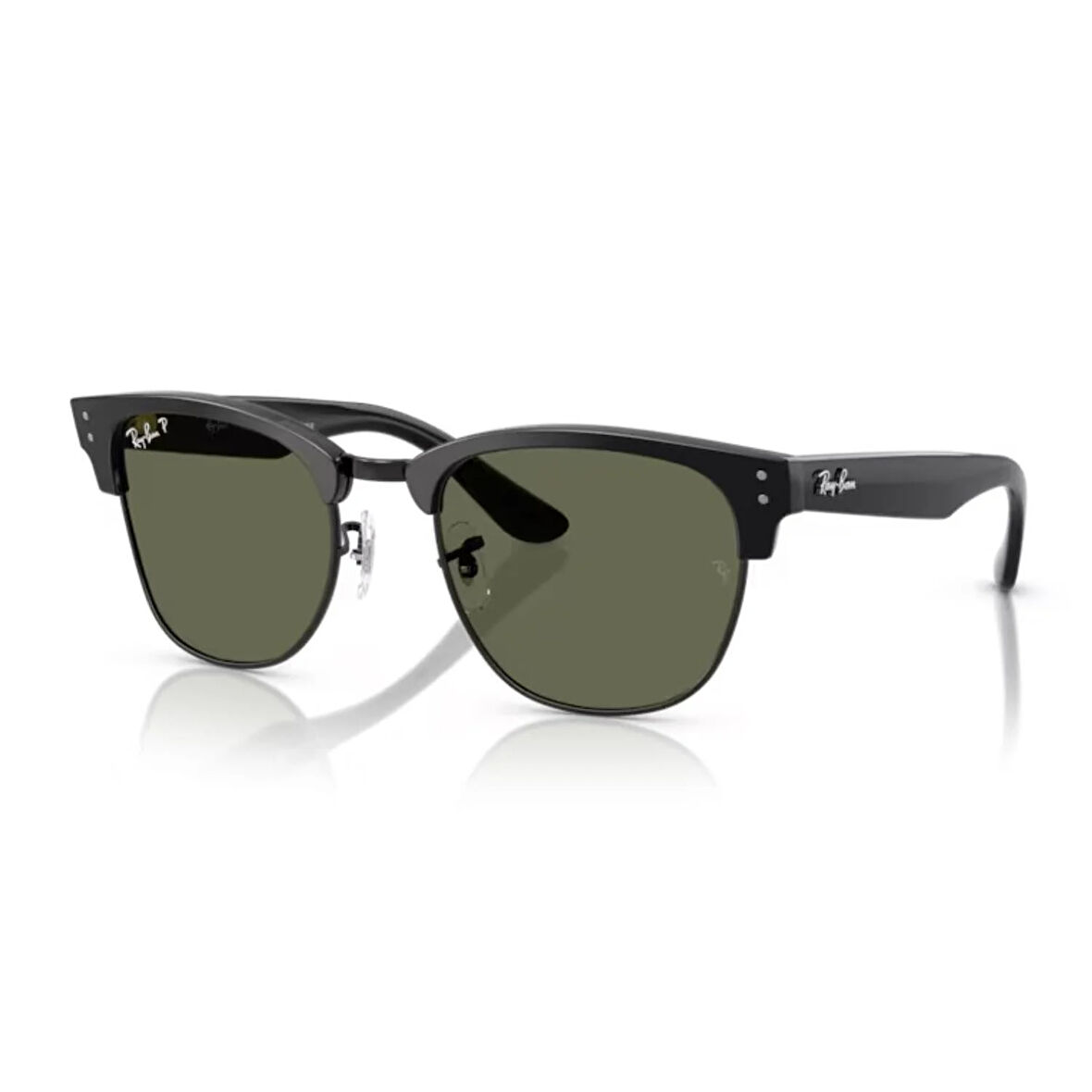 Ray-Ban RB 0504S 67839A 51 Clubmaster Reverse Polarize Unisex Kare Siyah Kemik Güneş Gözlüğü