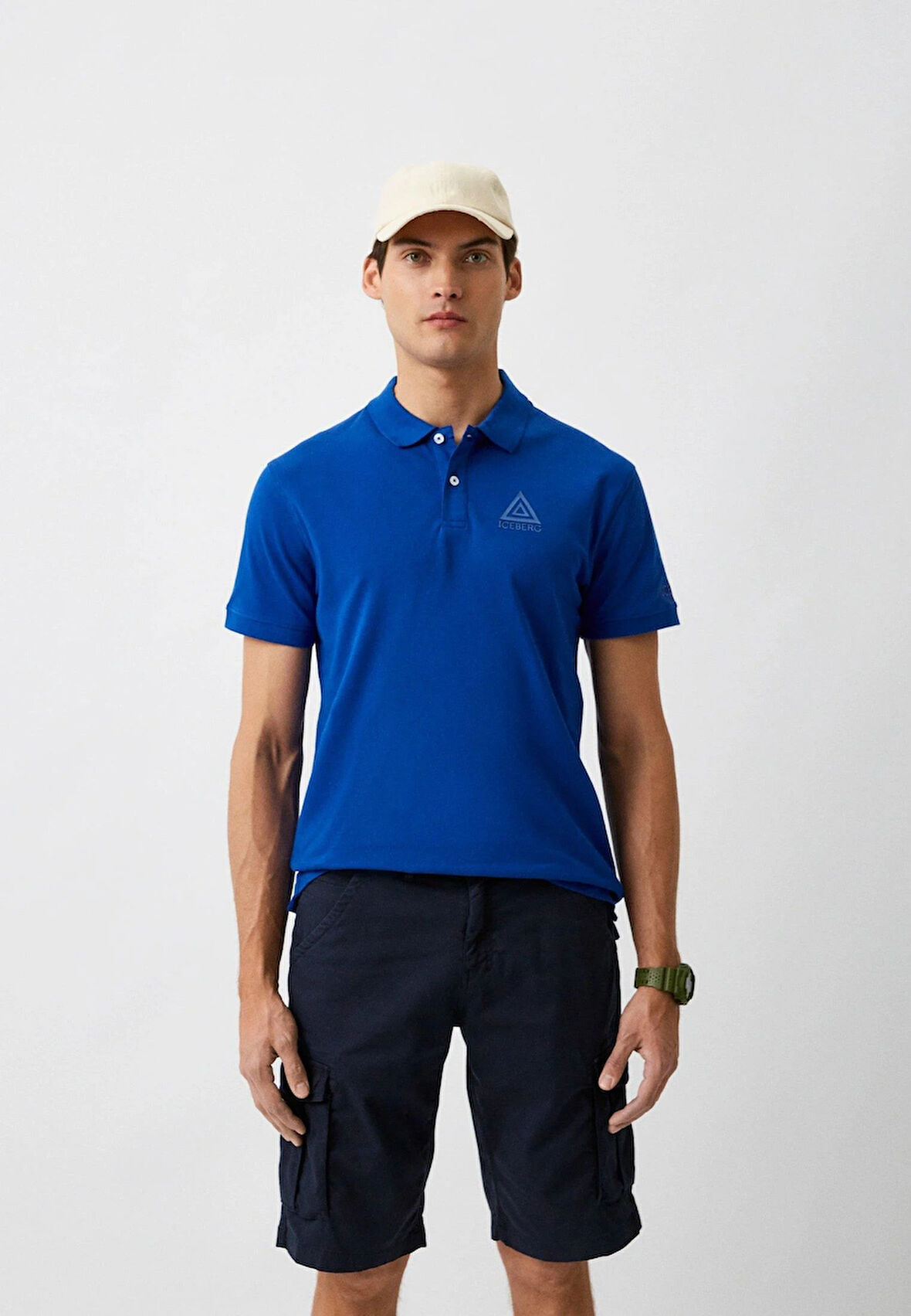 Iceberg ICE3MPL01 Triangle Polo T-Shirt Blue