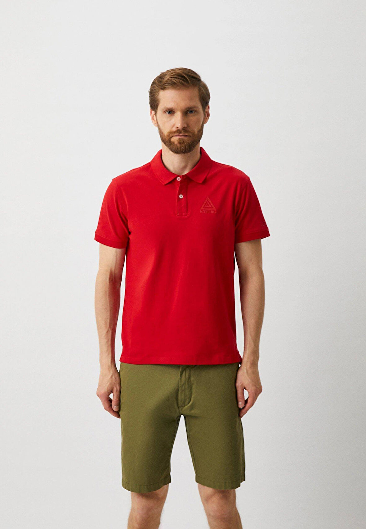 Iceberg ICE3MPL01 Triangle Polo T-Shirt Red