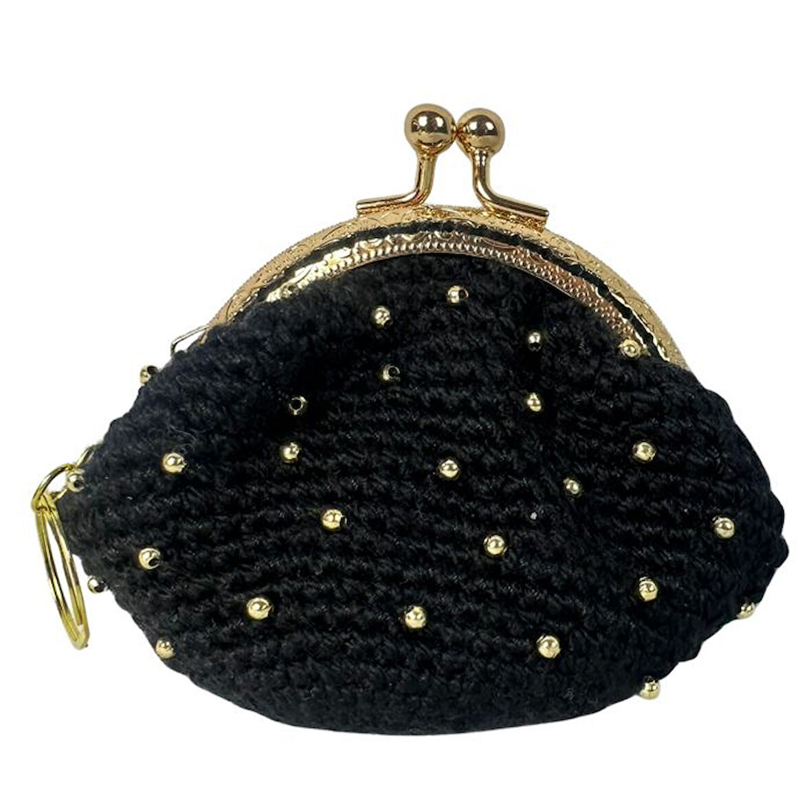 Uretti - Öznur 7392 5074 El Örgüsü Boncuk Detaylı Şık Mini Bozuk Para Cüzdanı