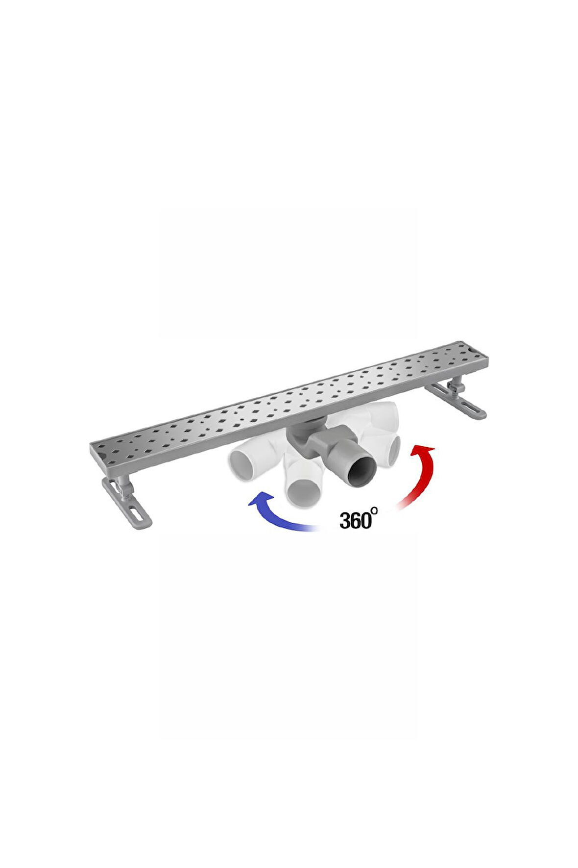 360° Dönerli Lineer Süzgeç - Yan Çıkışlı - Paslanmaz Krom