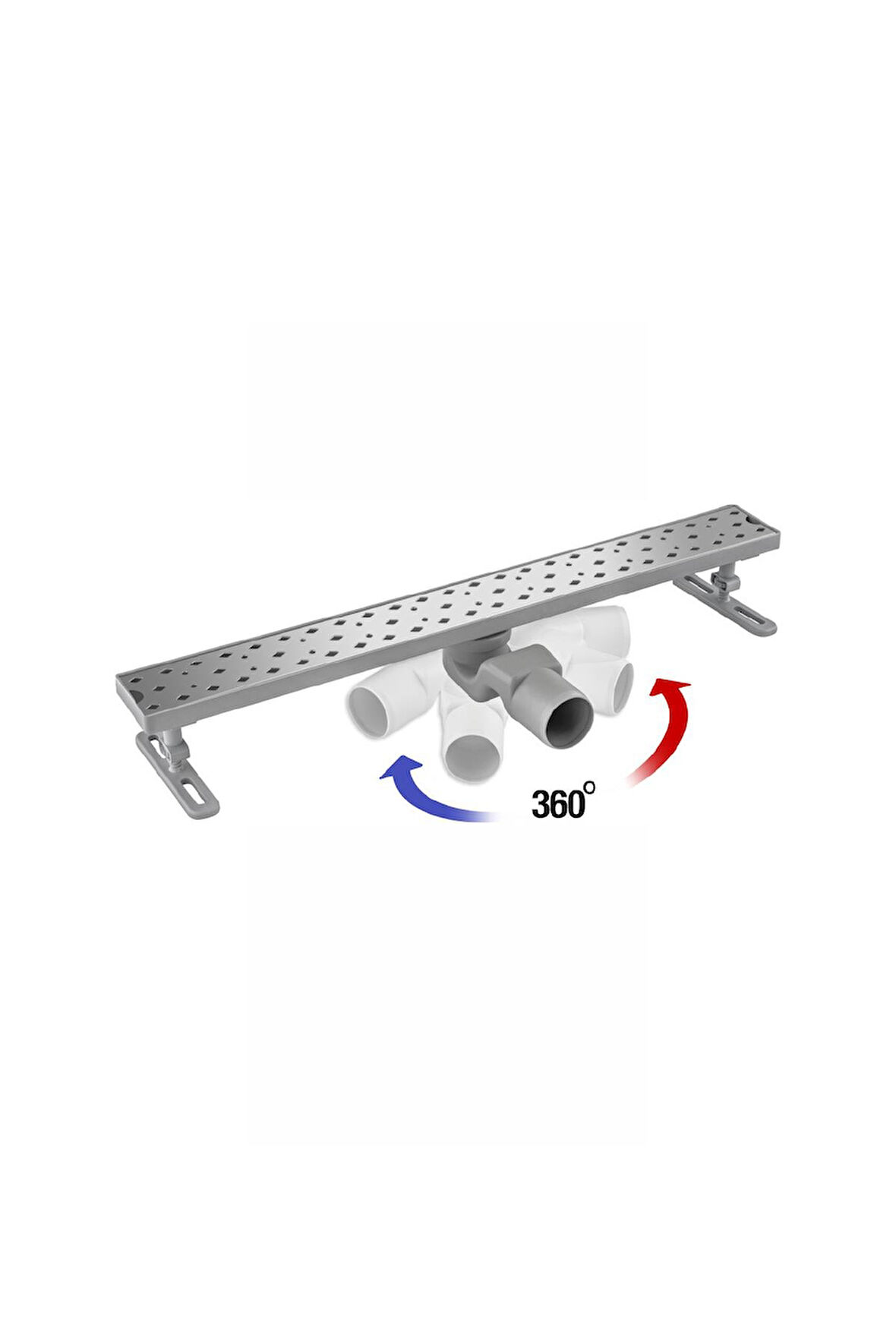 360° Dönerli Lineer Süzgeç - Yan Çıkışlı - Paslanmaz Krom