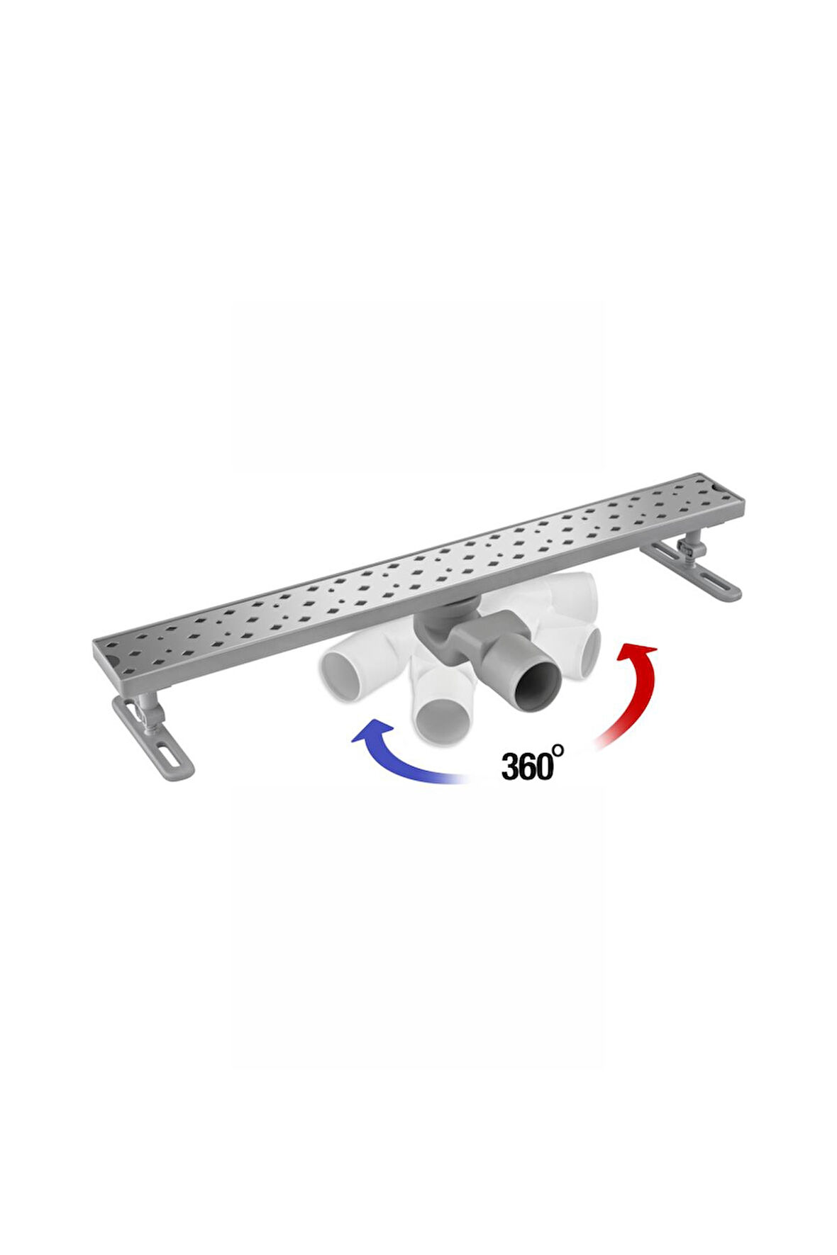 360° Dönerli Lineer Süzgeç - Yan Çıkışlı - Paslanmaz Krom