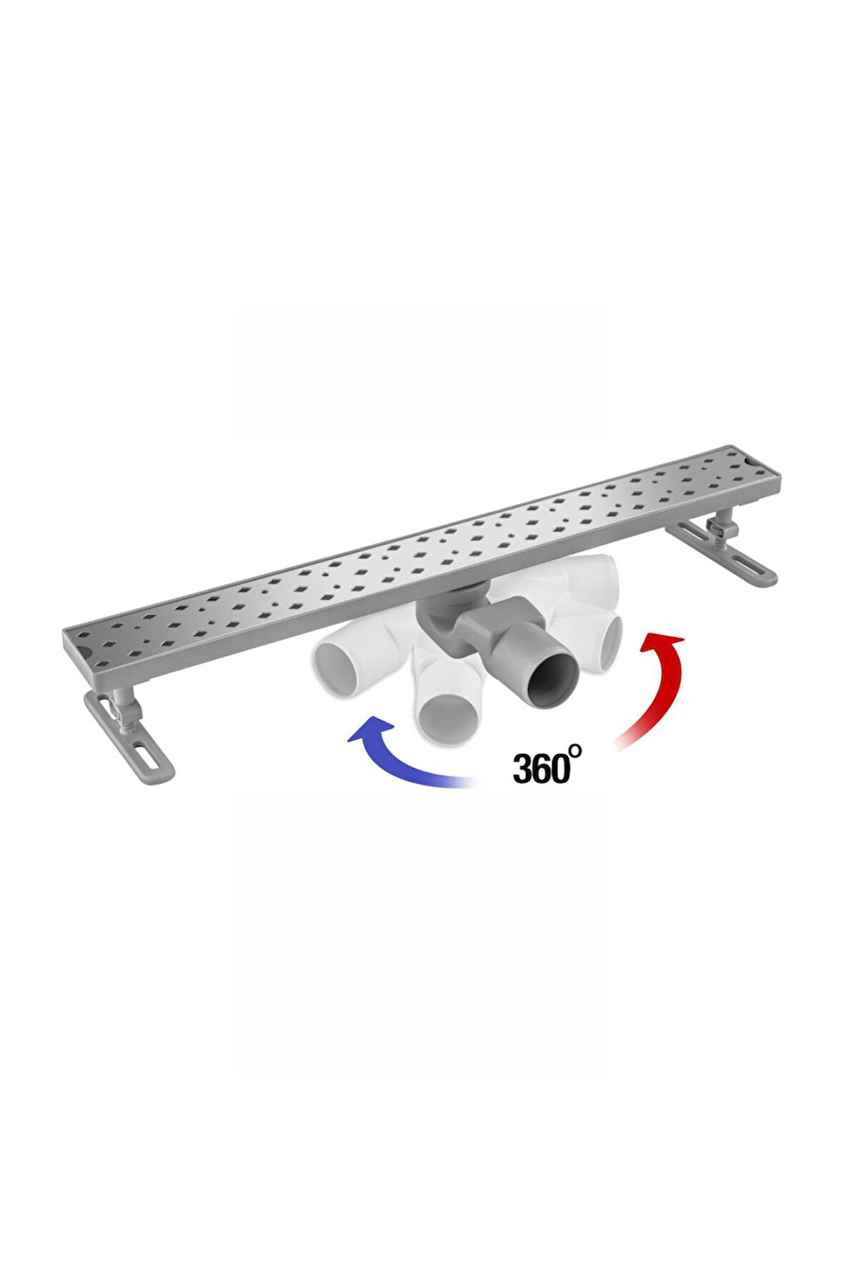 360° Dönerli Lineer Süzgeç - Yan Çıkışlı - Paslanmaz Krom