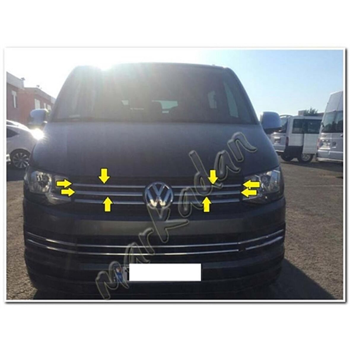 WOC Chrome VW T6 Transporter Trendline Krom Ön Panjur 2015 Sonrası 4 Parça Paslanmaz Çelik