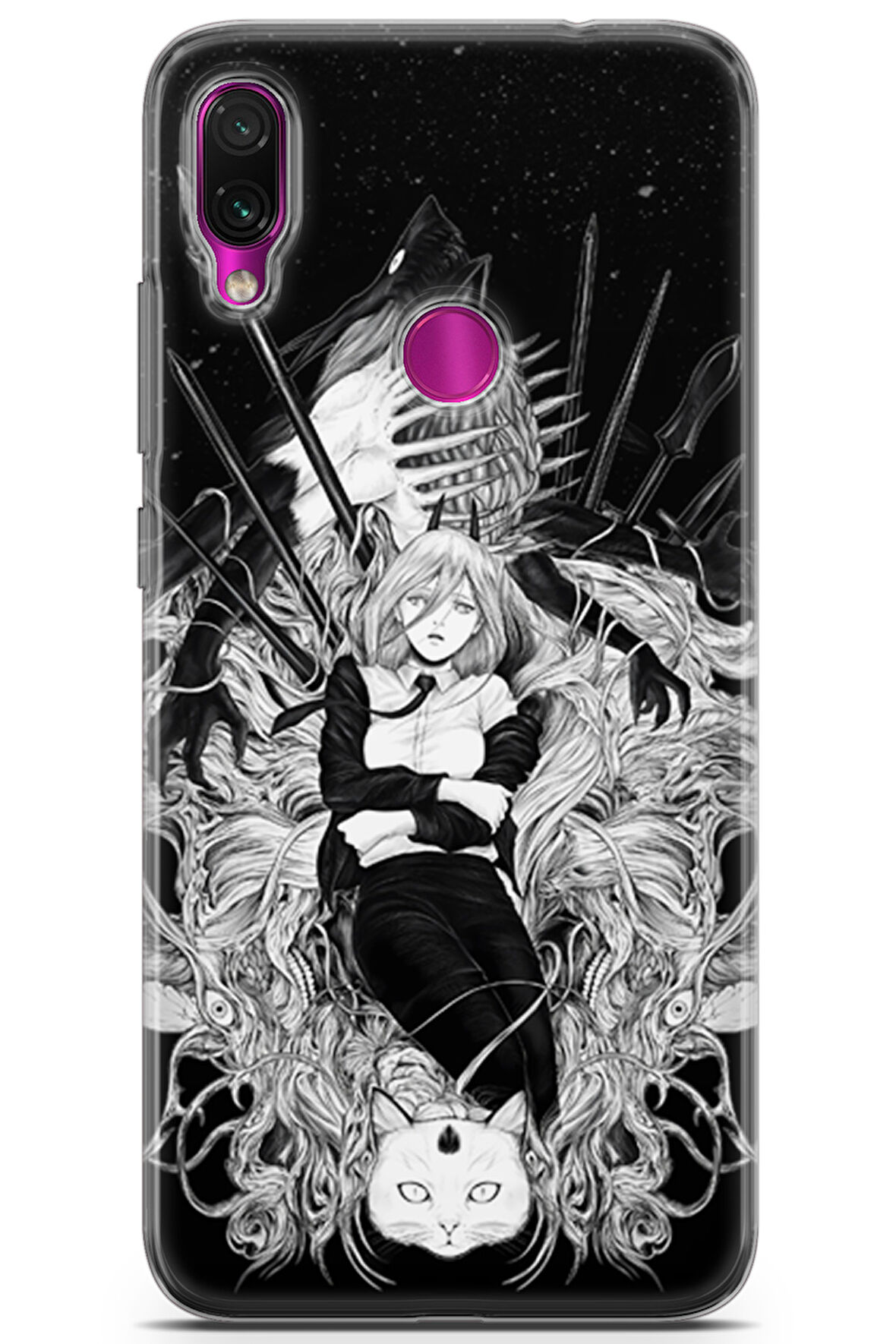 Xiaomi Redmi Note 7 uyumlu Manga 23 Telefon Kabı Anime Kadın ve Kedi
