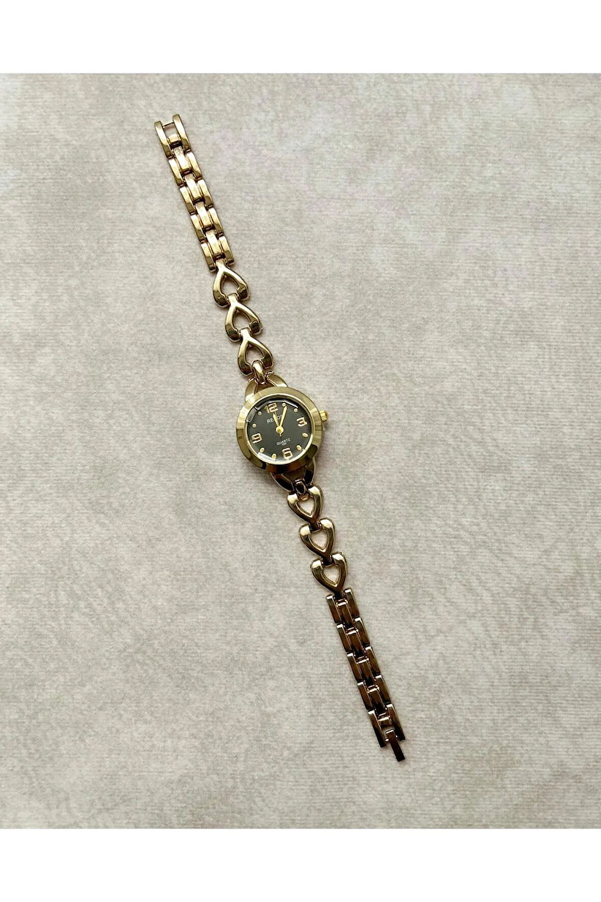 Retro QUARTZ Minimal Metal Kordon Vintage Kadın Kol Saati Altın Renk