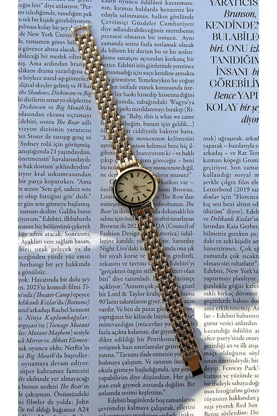 Retro QUARTZ Minimal Metal Kordon Vintage Kadın Kol Saati Altın Renk