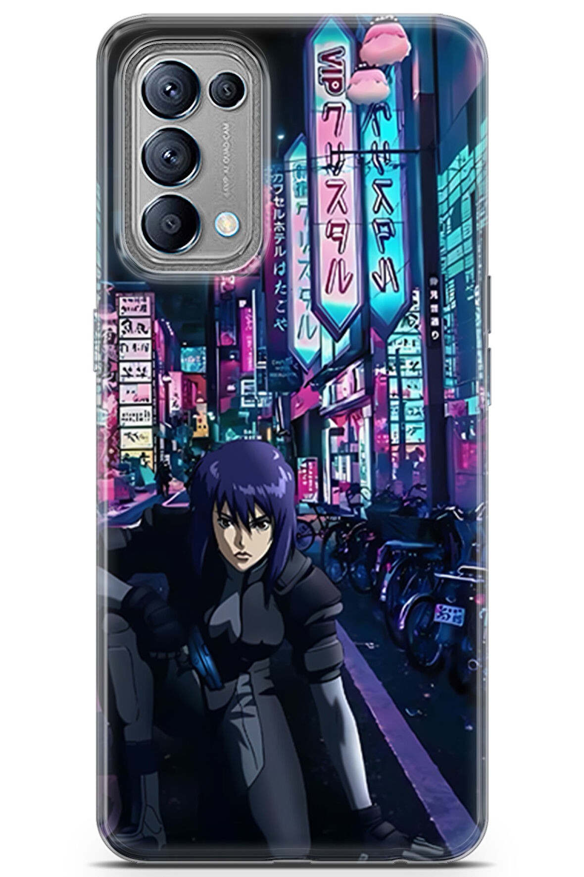 Oppo Reno5 uyumlu Manga 17 Baskılı Telefon Kabı Cyberpunk Ghost in the shell