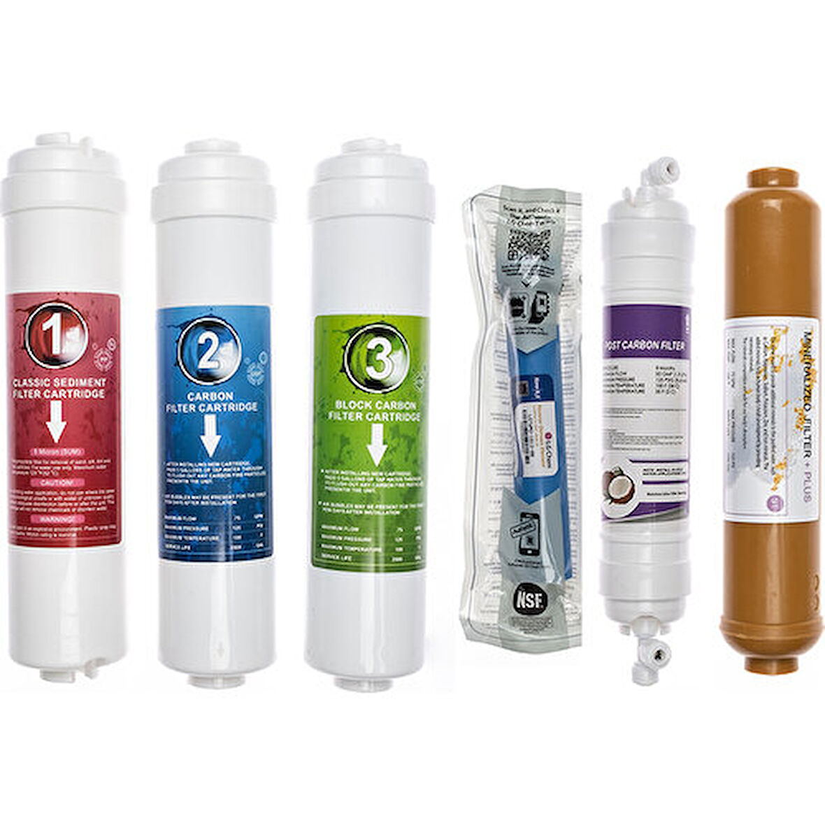 SULOOK TÜM KAPALI KASA SU ARITMA CİHAZLARINA UYUMLU INLINE 6'LI FİLTRE SETİ LG MEMBRANLI