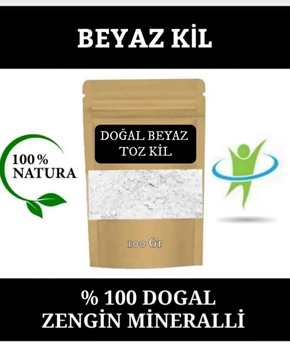 BEYAZ KİL DOĞAL YÜZ MASKESİ BEYAZ KİL MASKESİ BEYAZ TOZ KİL 100 GR.