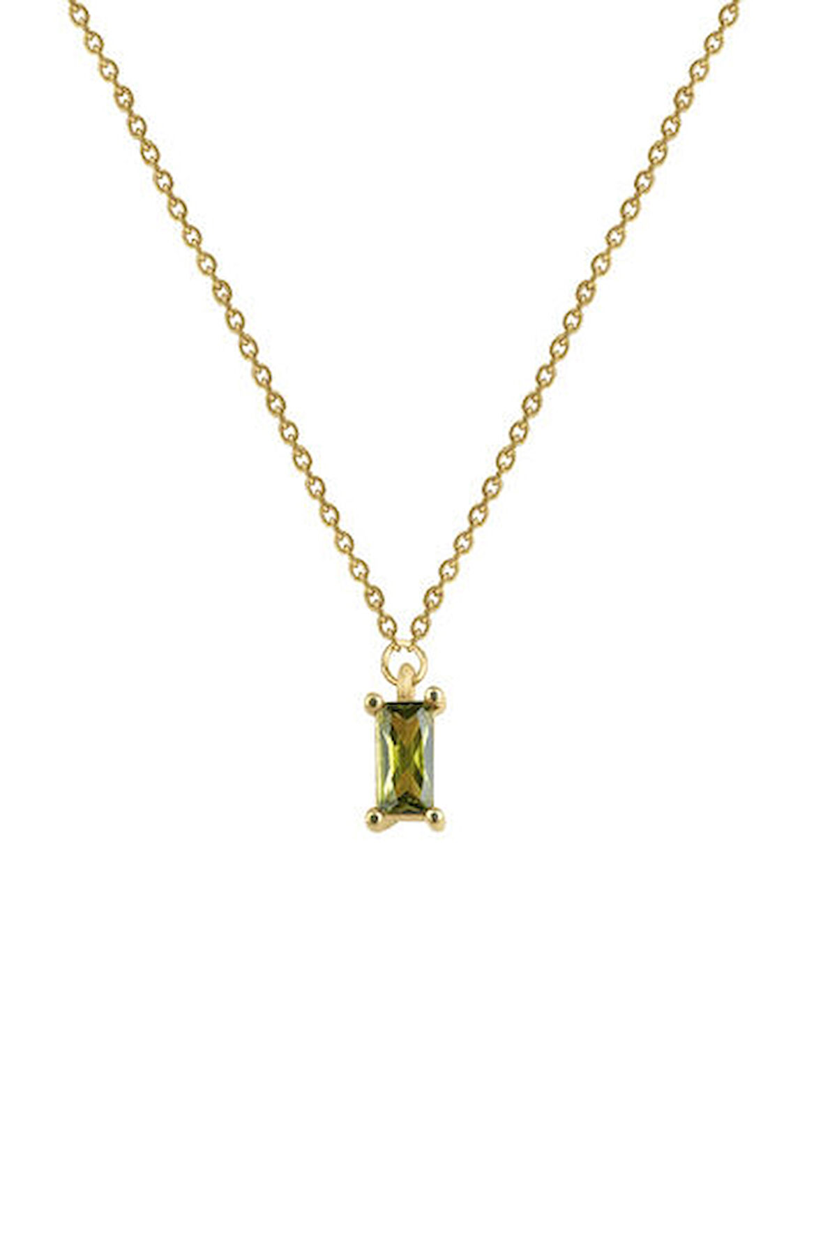 Kadın Clara Yeşil Baget Kolye - Gold | undefined