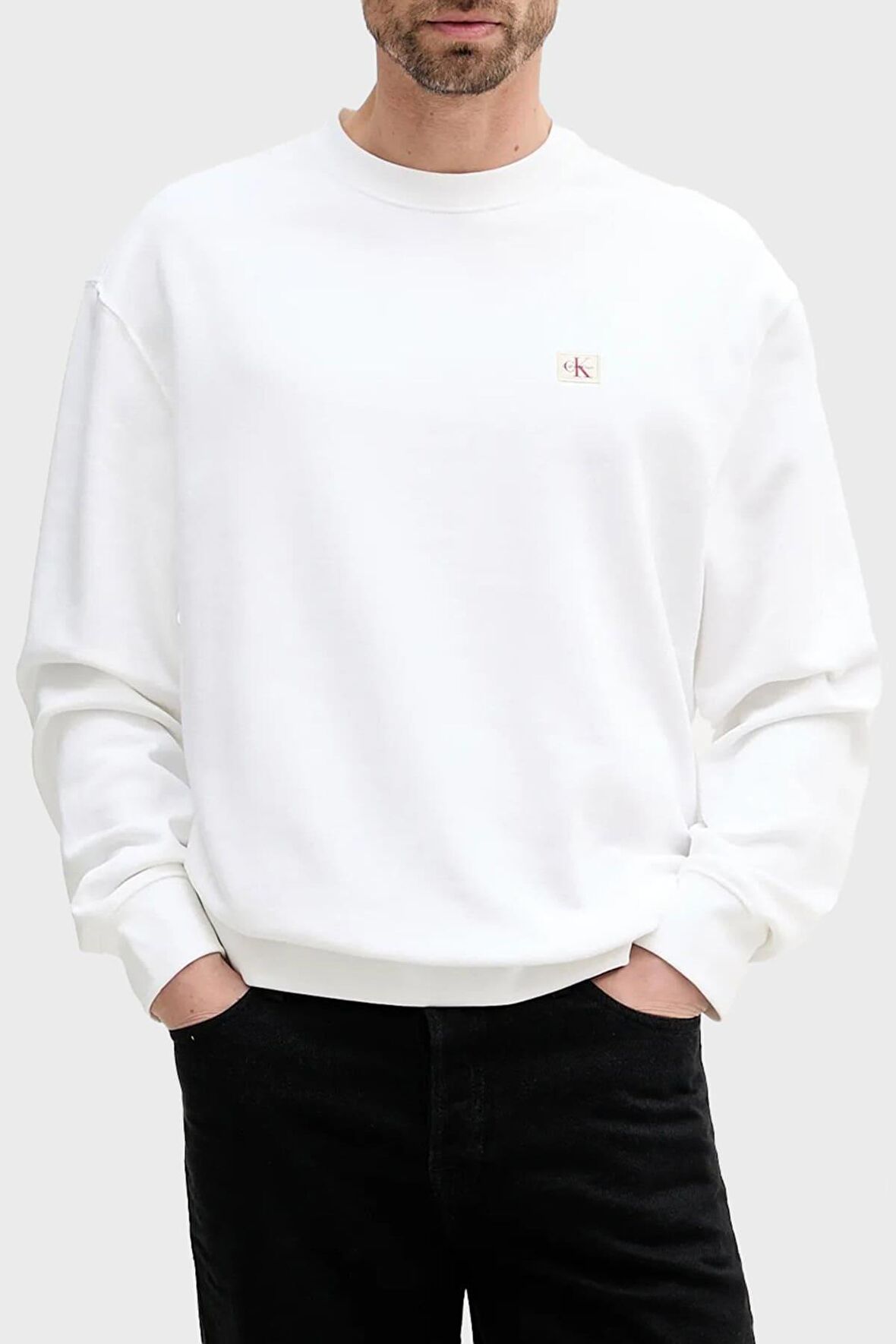 Erkek LS EU 350TERRY BADGE CREWNECK SW Sweatshirts | S
