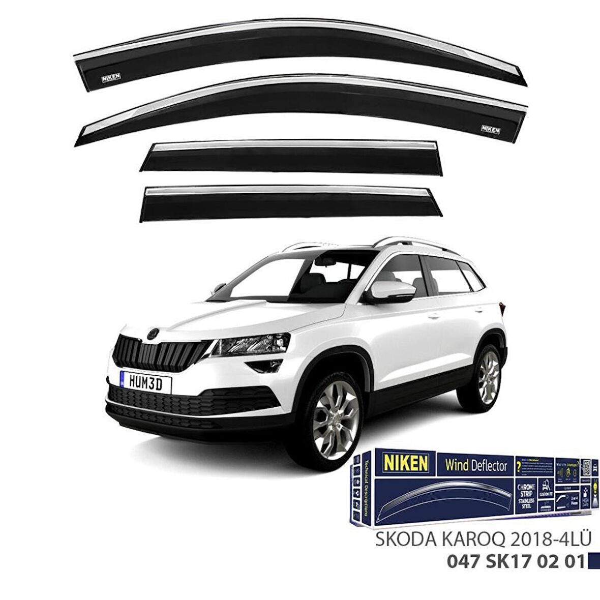 Skoda Karoq Niken Kromlu Cam Rüzgarlığı 4lü Set 2018 ve Üstü