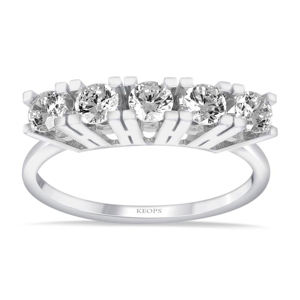 G Renk 0.65 Karat Pırlanta Beştaş Yüzük