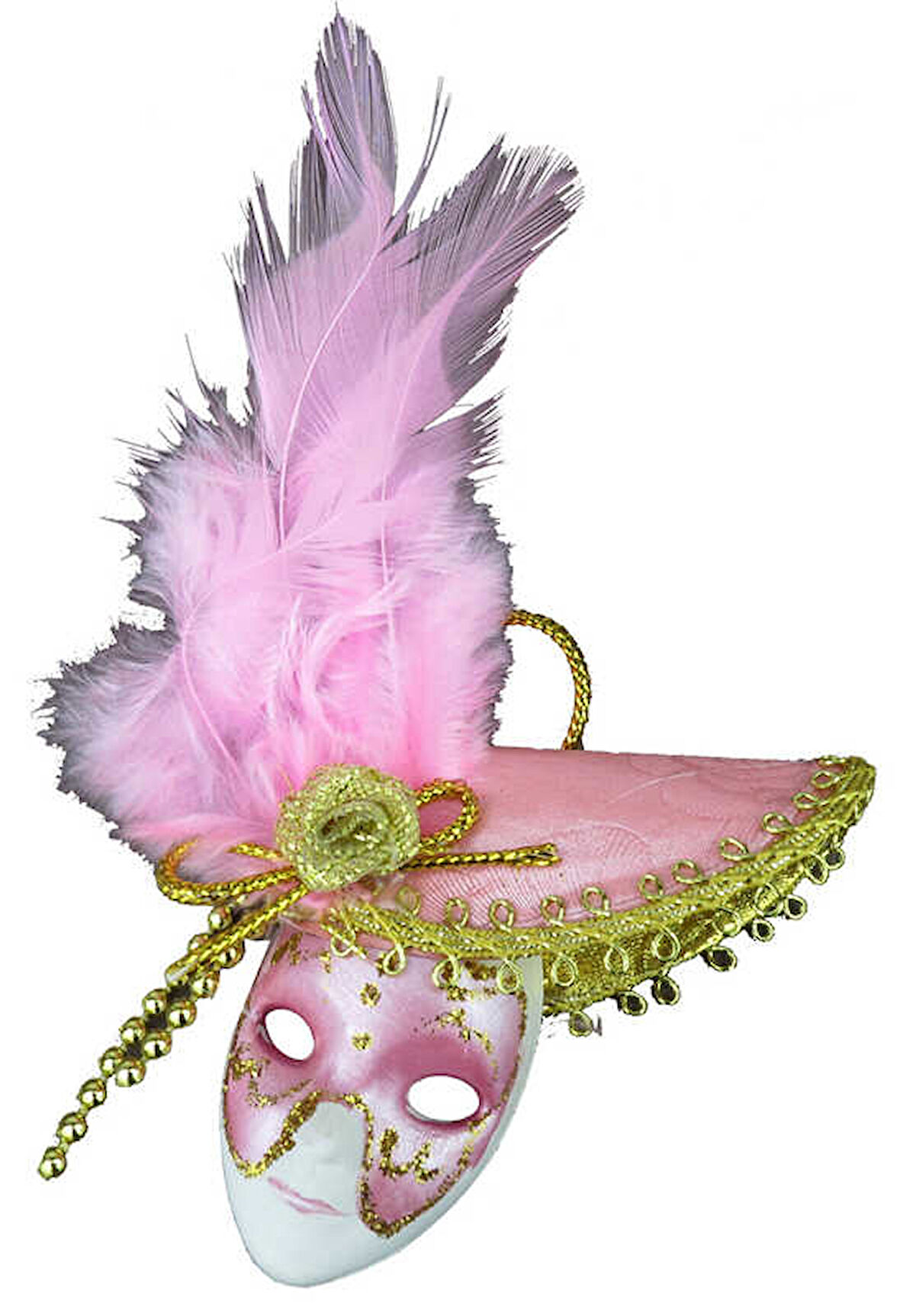 MASKE SERAMİK SÜSLÜ PEMBE 1 ADET