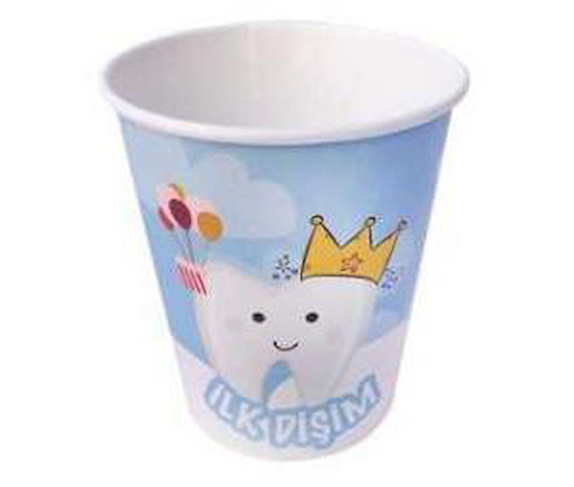 BARDAK KARTON İLK DİŞİM MAVİ 8oz 8 ADET