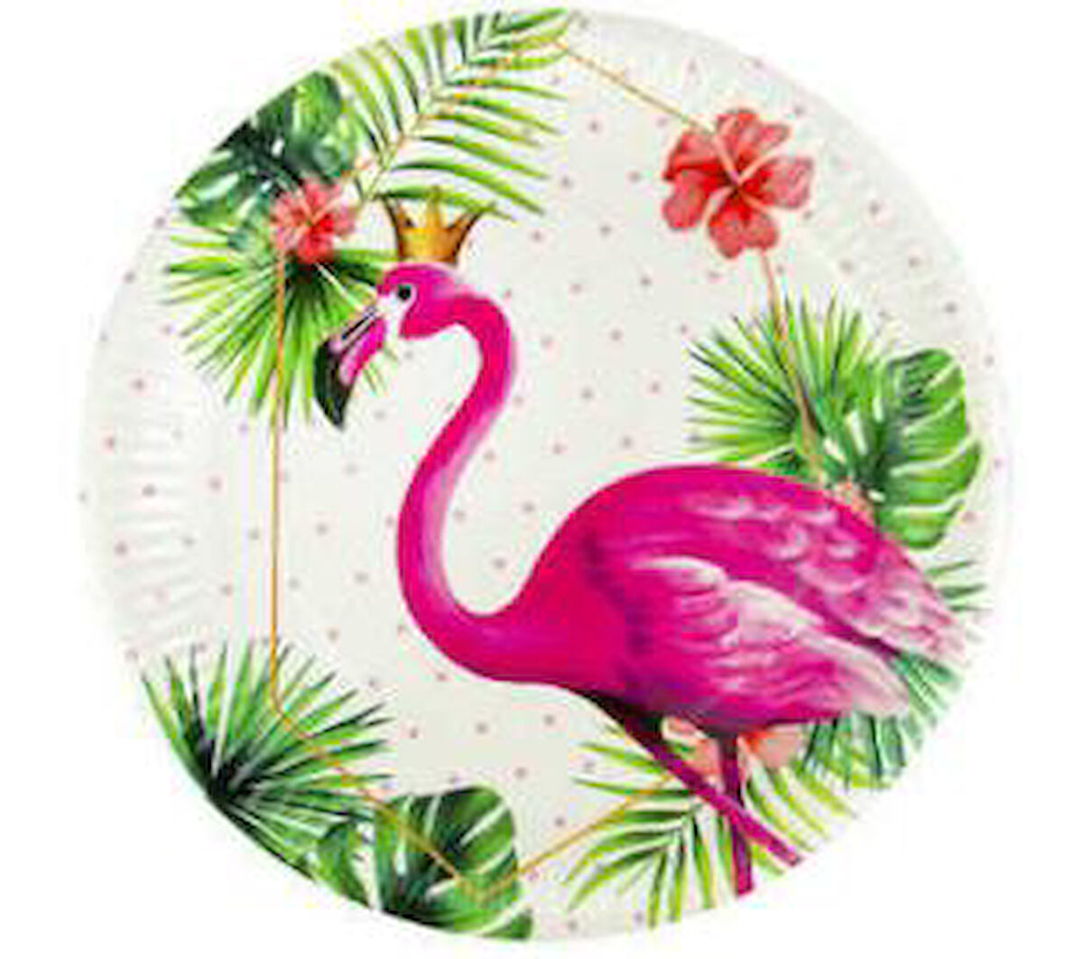 TABAK FLAMİNGO TAÇLI KARTON 23 CM 8 ADET