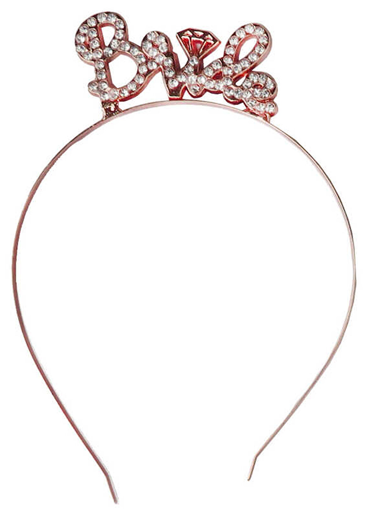 TAÇ TAŞLI BRIDE PIRLANTALI METAL ROSE 1 ADET