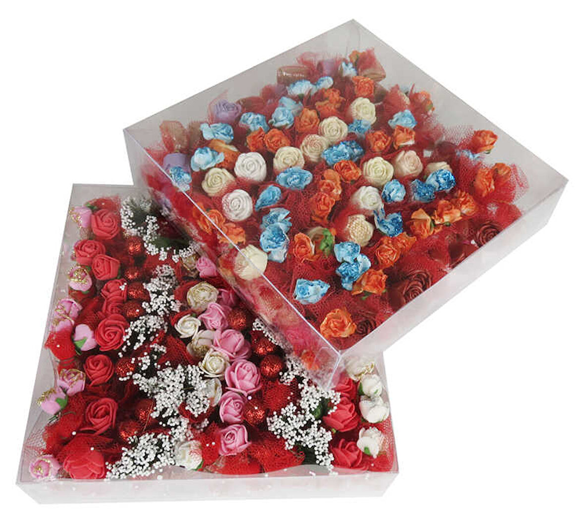 KINA PAKETLİ KAĞIT VE PLASTİK GÜLLÜ 100 ADET