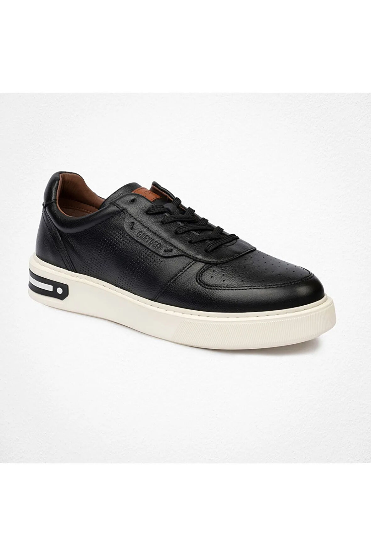 Greyder Erkek Siyah Hakiki Deri Sneaker Ayakkabı 4Y1Sa14810