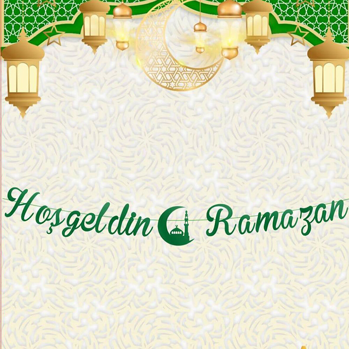 Hoşgeldin Ramazan Kaligrafi Banner - Yeşil