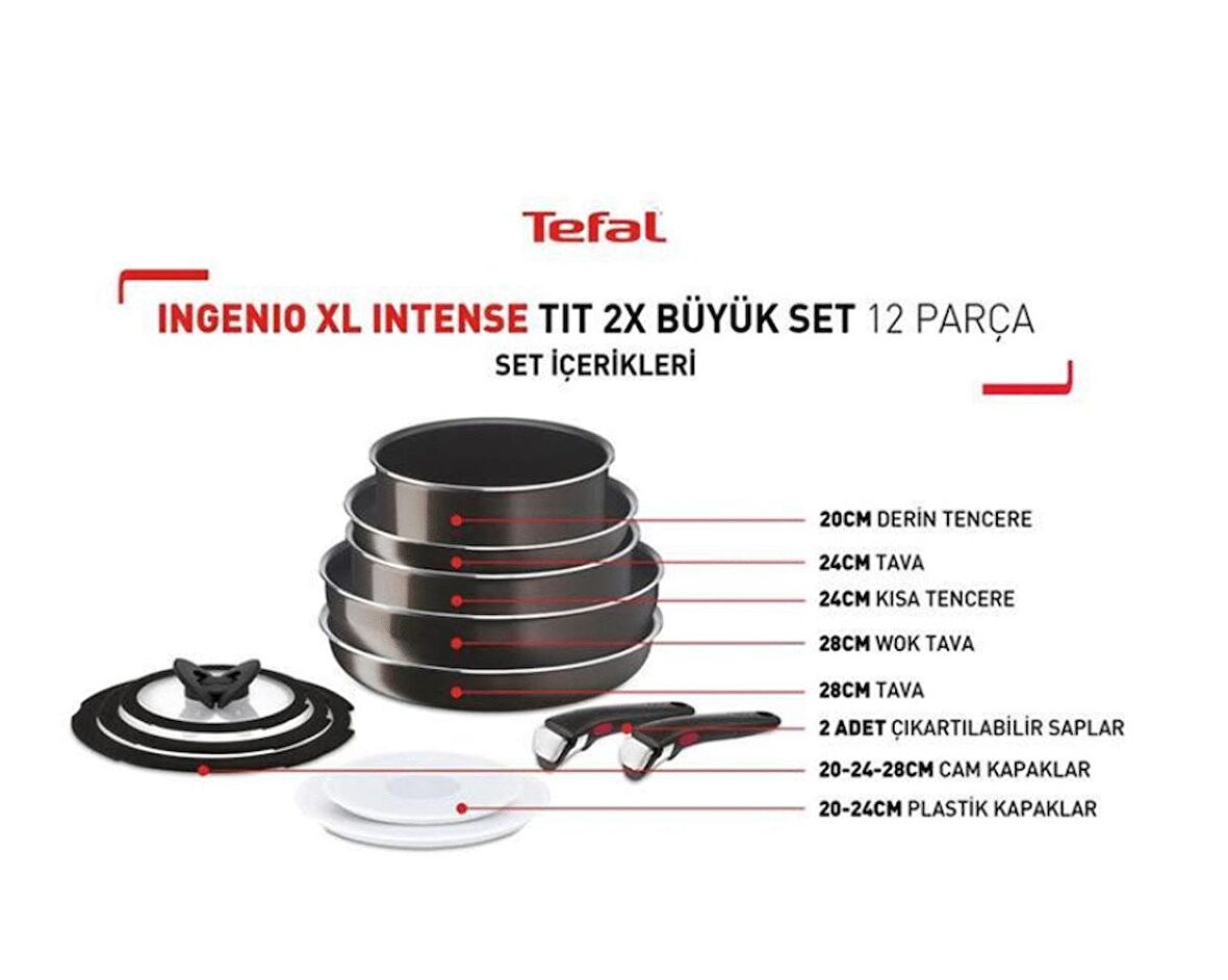 Tefal Ingenio Intense 2X XL 12 Parça Tencere Tava Seti