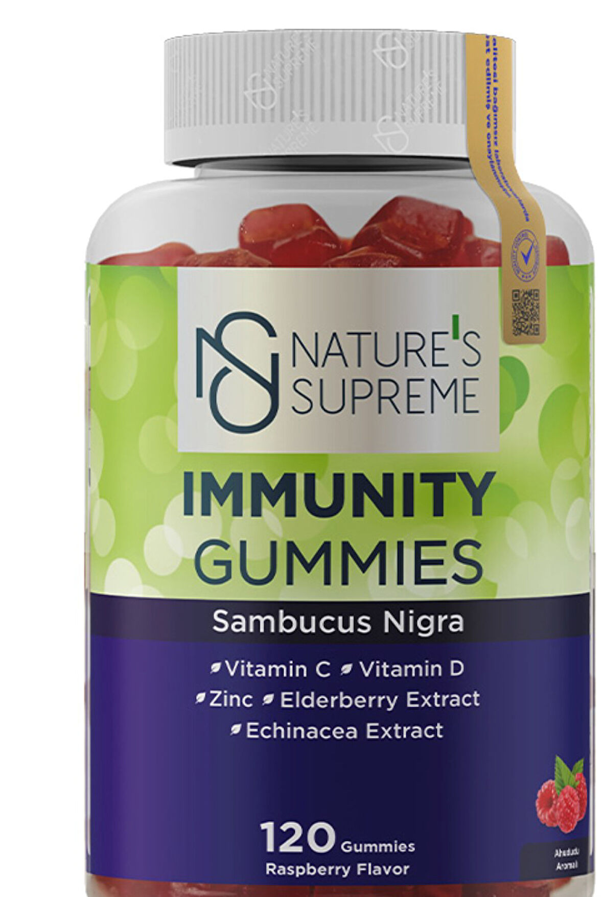 Nature's Supreme Immunity Gummies 120 Çiğnenebilir Form