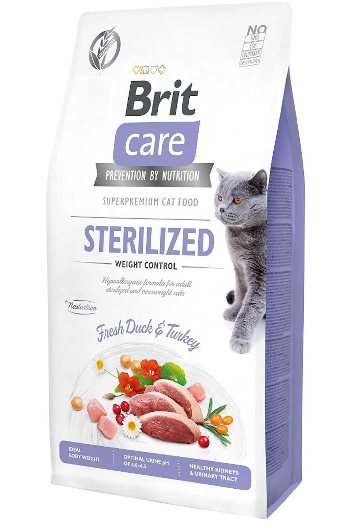 Brit care tahılsız sterilised kedi 7kg ördekli kısırlaştırılmış kedi maması kısır kedi kilo kontrolü