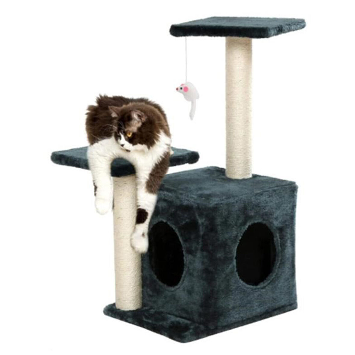 Reyo Pet Çift Basamaklı Yuvalı Kedi Tırmalaması Antrasit