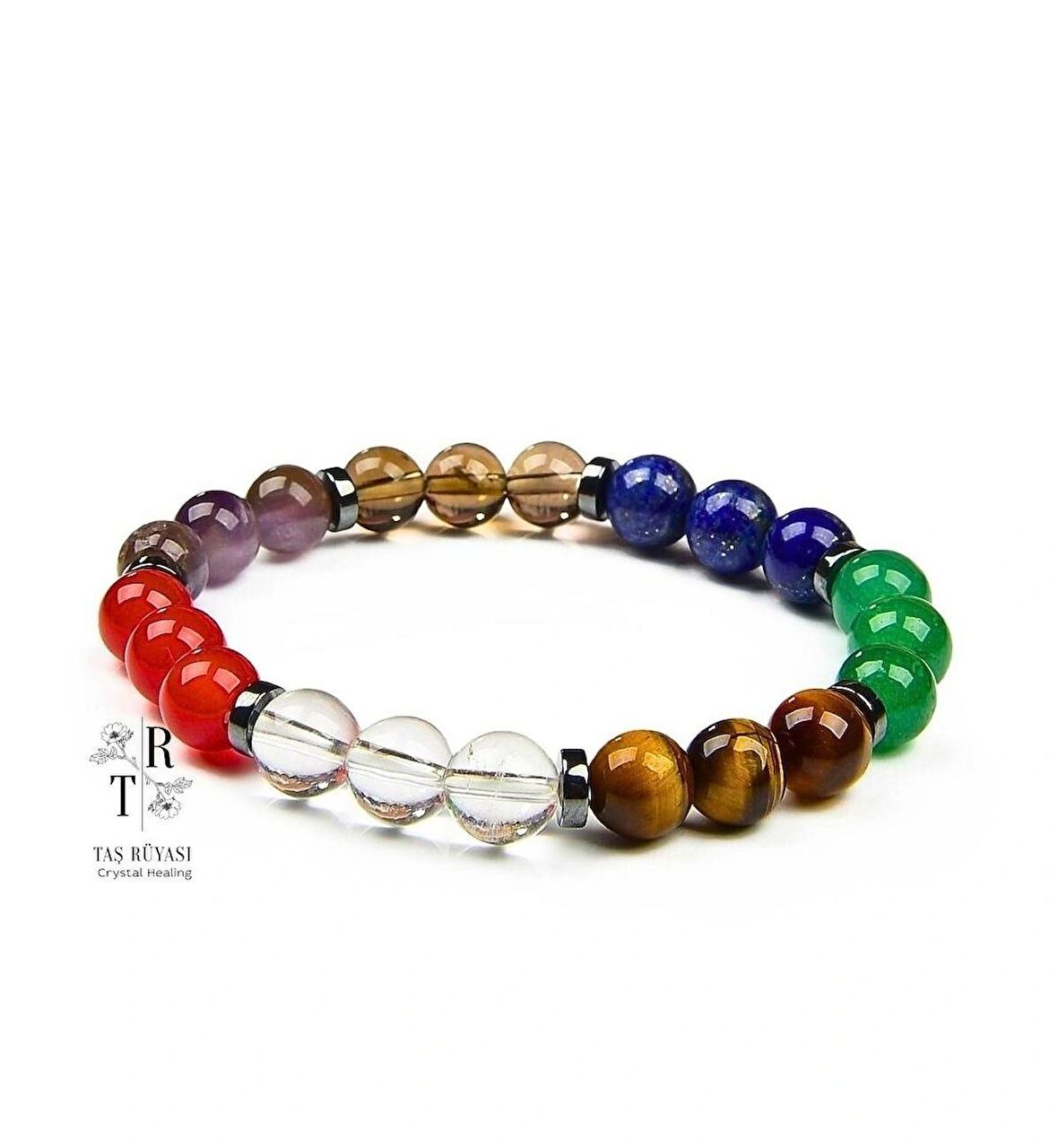7 Taşlı Çakra Dengeleyici Doğaltaş Bileklik