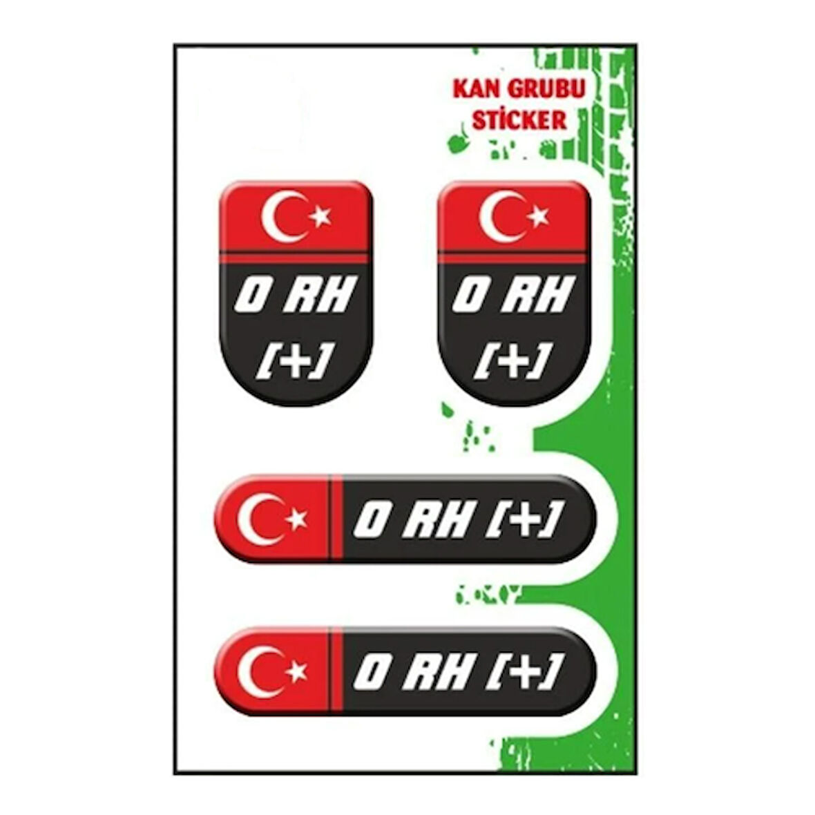 Gogo Kan Grubu 0 Rh(+) Siyah Dörtlü Damla Etiket I