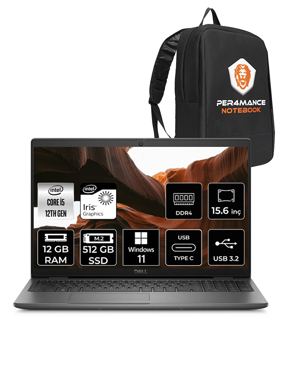 Dell Latitude 3540 i5-1235U 12GB RAM 512GB SSD 15.6'' FHD W11HOME Dizüstü Bilgisayar & PER4 ÇANTA 