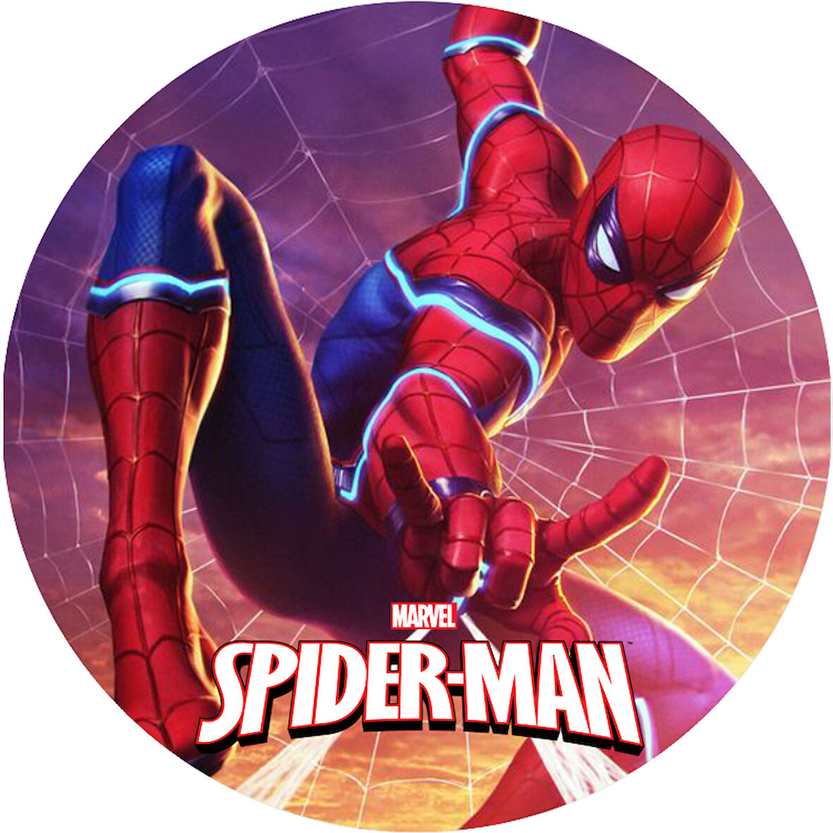 Spiderman Yuvarlak Pasta Yenilebilir Resim Baskı 20 cm 