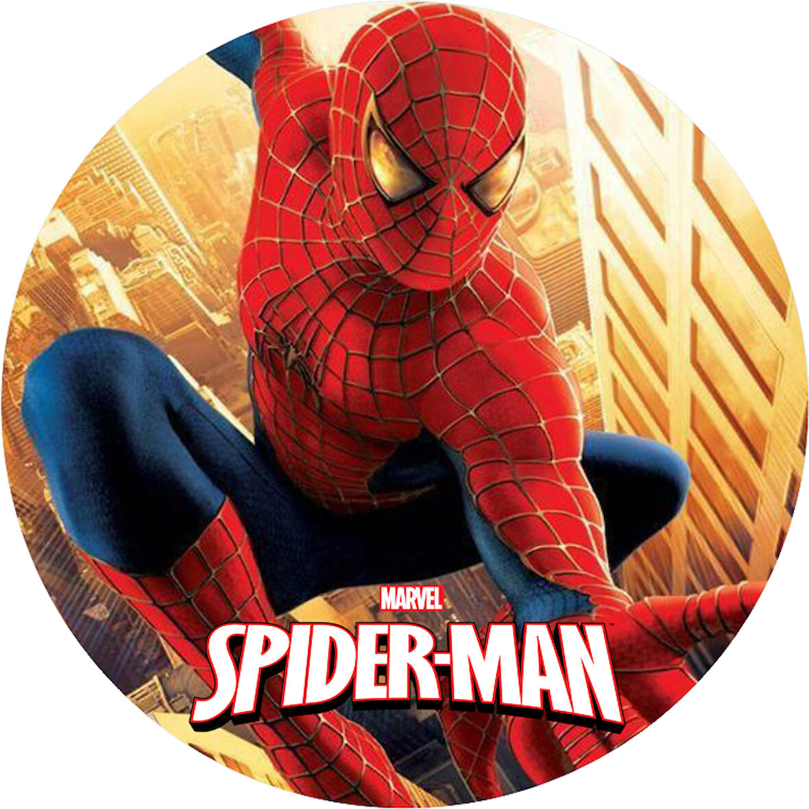 Spiderman Yuvarlak Pasta Yenilebilir Resim Baskı 20 cm 