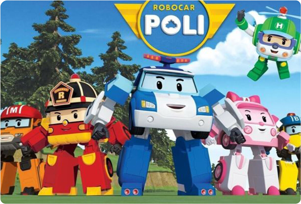 Robocar Poli Dikdörtgen Pasta Yenilebilir Resim Baskı 28*19 cm