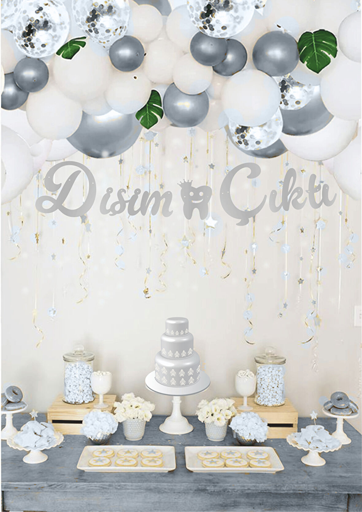 Dişim Çıktı Gümüş Kaligrafi Banner