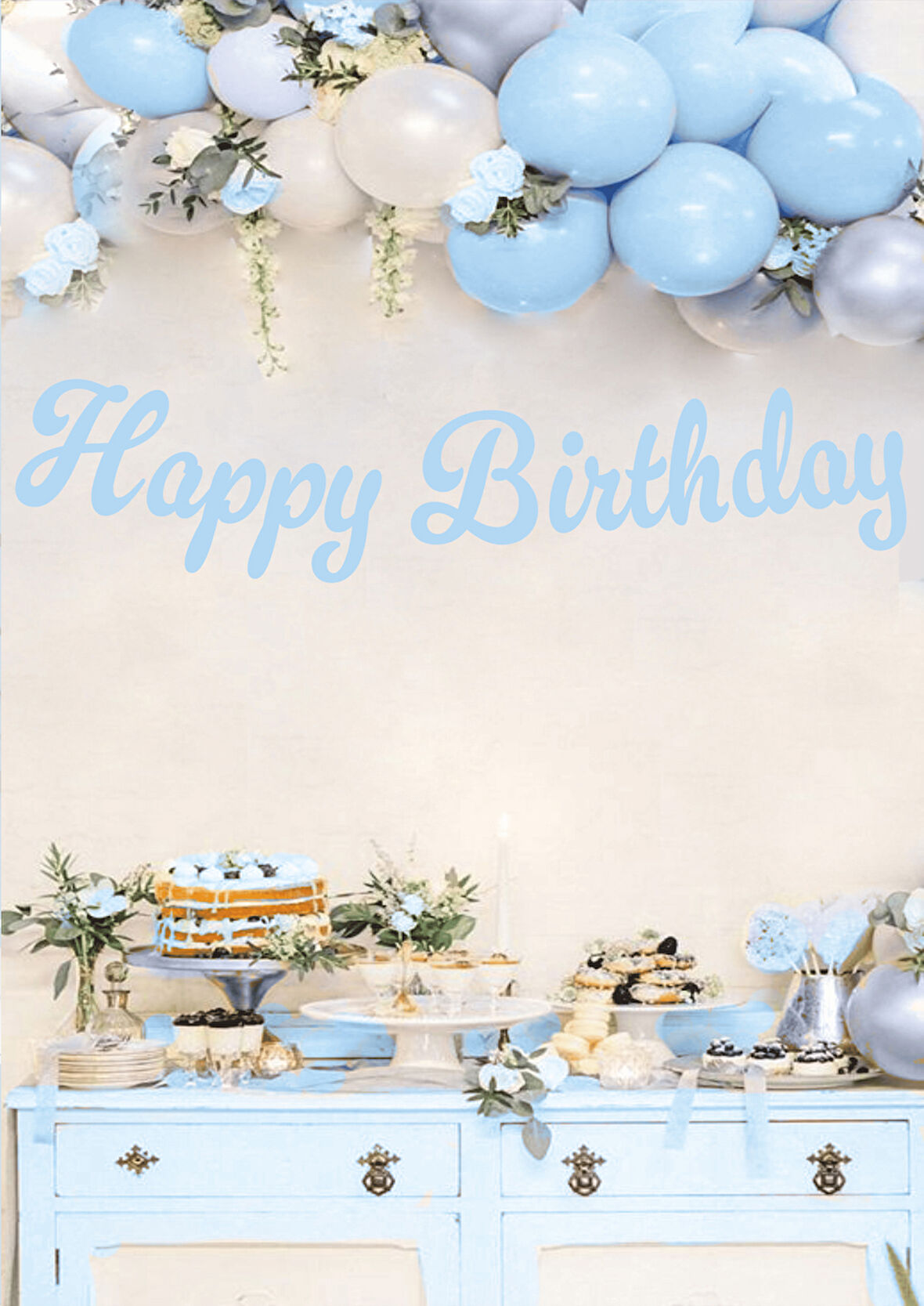 Happy Birthday Mavi Kaligrafi Banner