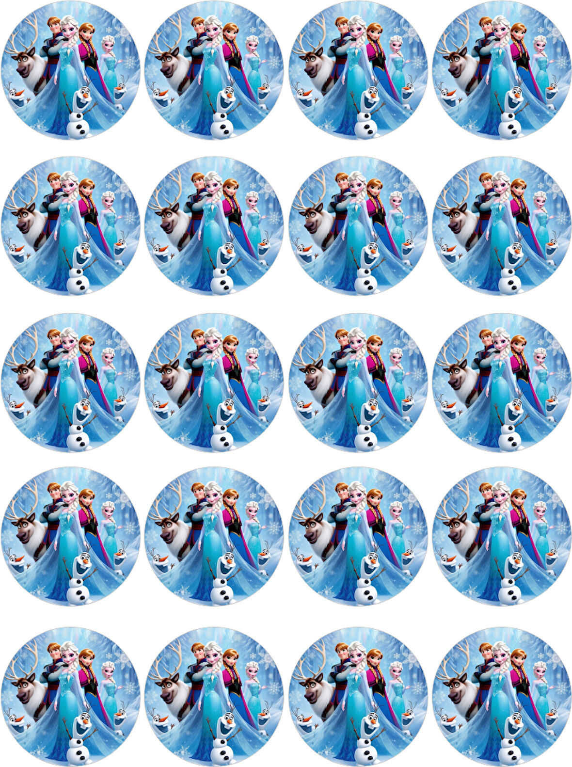 Frozen Yenilebilir Yuvarlak Kurabiye Resim Baskı