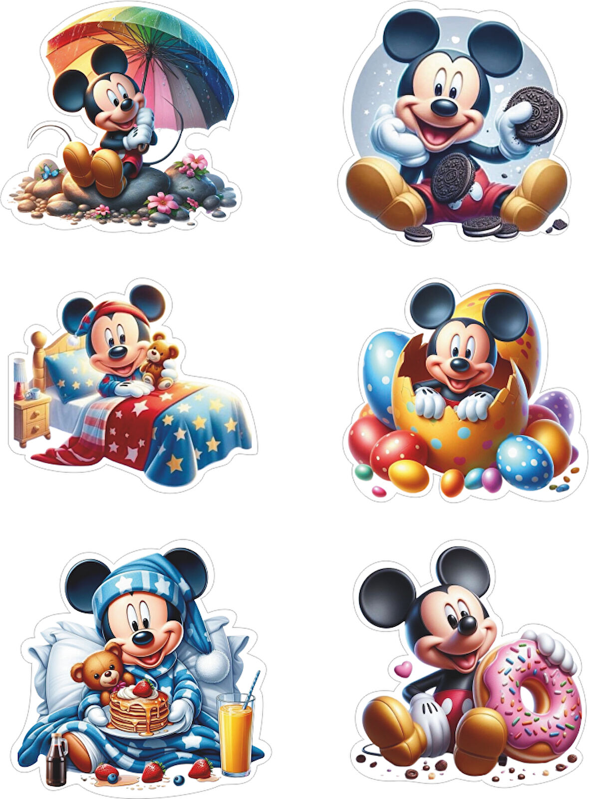 Mickey Mouse Yenilebilir Cupcake ve Pasta Resim Baskı