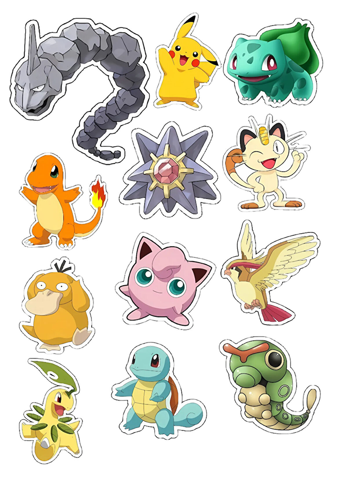 Pokemon Yenilebilir Cupcake ve Pasta Resim Baskı