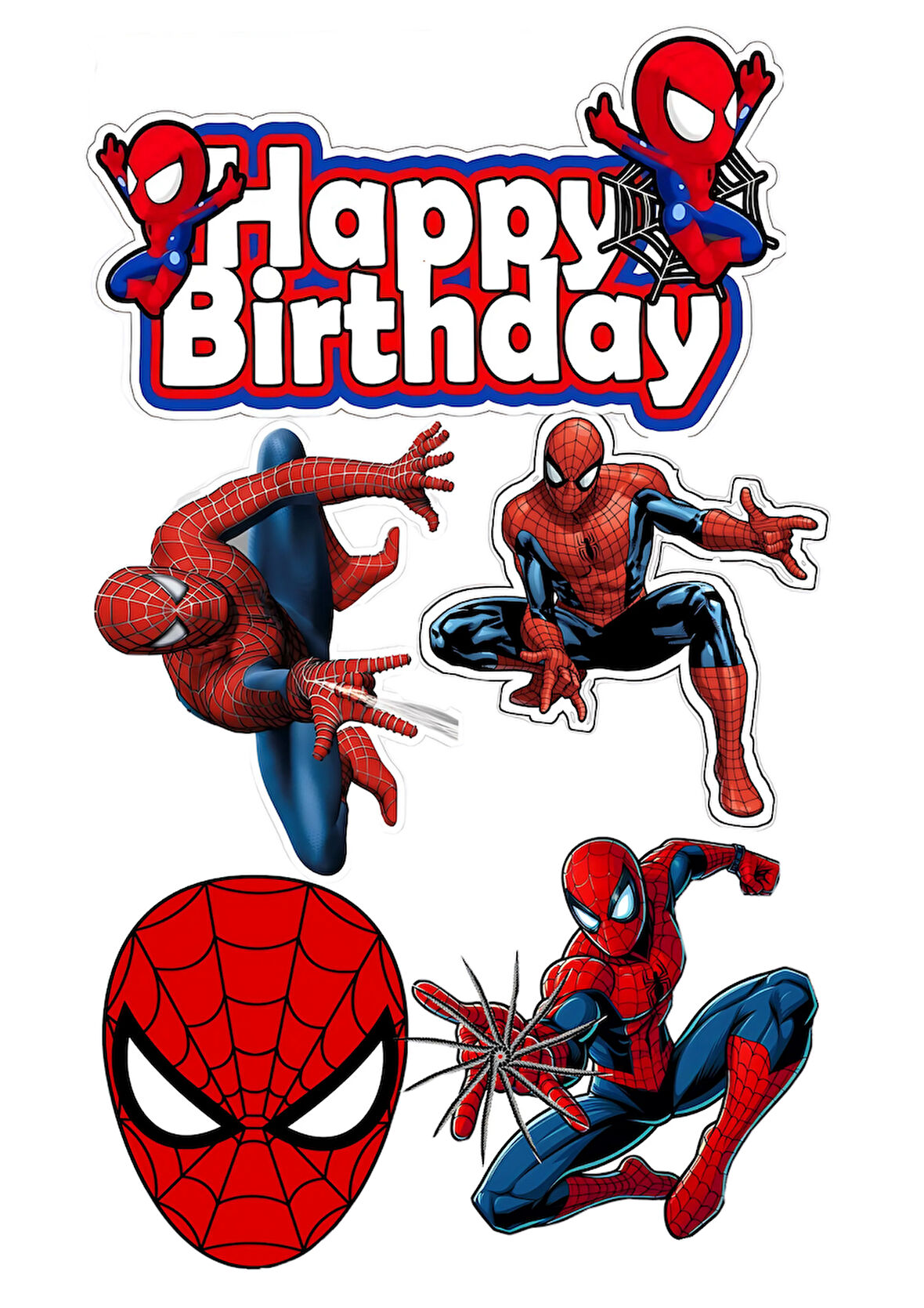 Örümcek Adam Yenilebilir Cupcake ve Pasta Resim Baskı