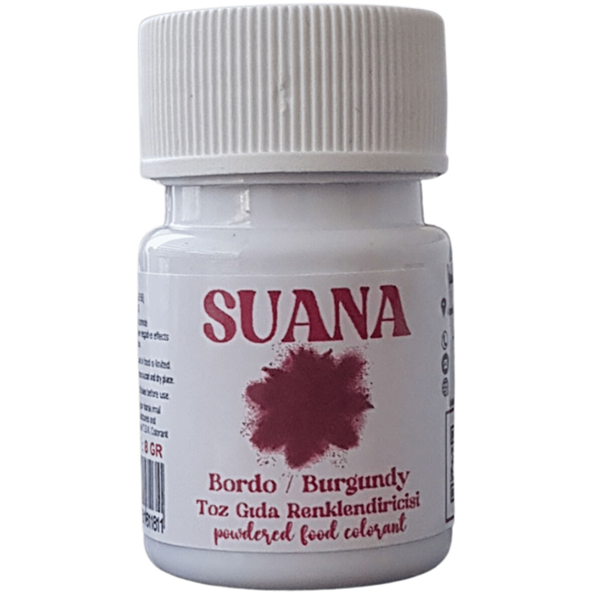 Suana Su Bazlı Toz Gıda Boyası 8 gr Bordo