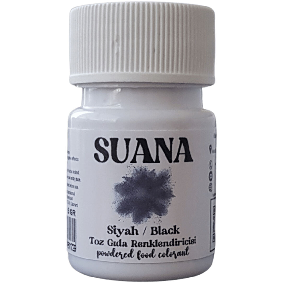 Suana Su Bazlı Toz Gıda Boyası 5 gr Siyah