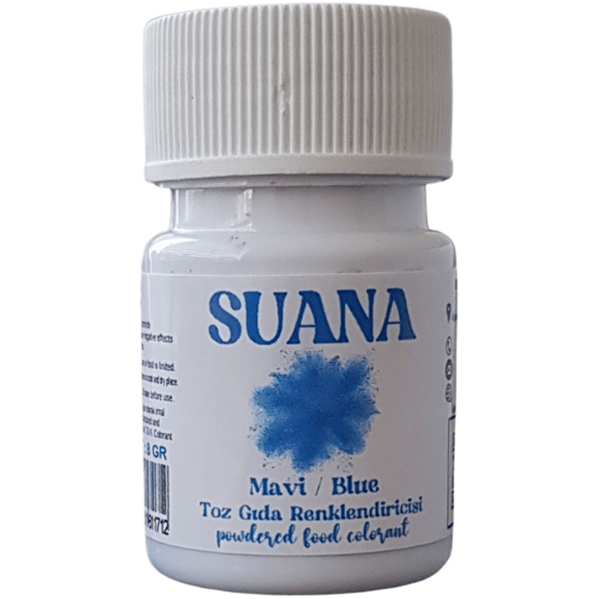 Suana Su Bazlı Toz Gıda Boyası 8 gr Mavi
