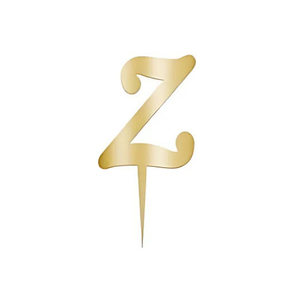 Z Harfi Altın Pleksi Pasta Süsü 7 cm