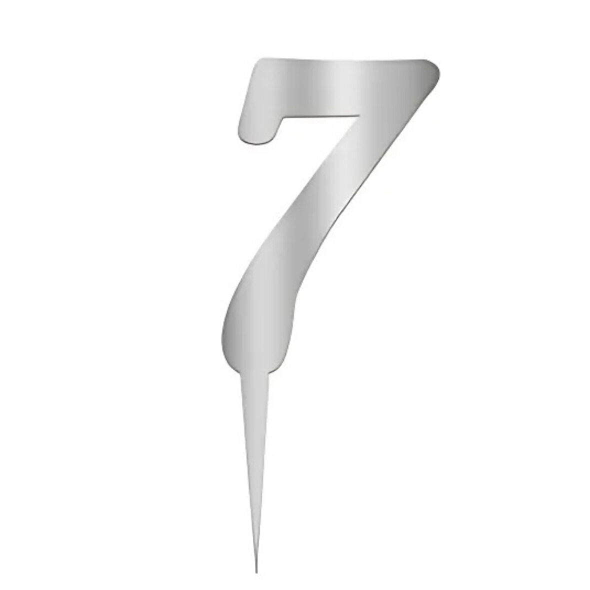 7 Rakam Gümüş Pleksi Pasta Süsü 7 cm