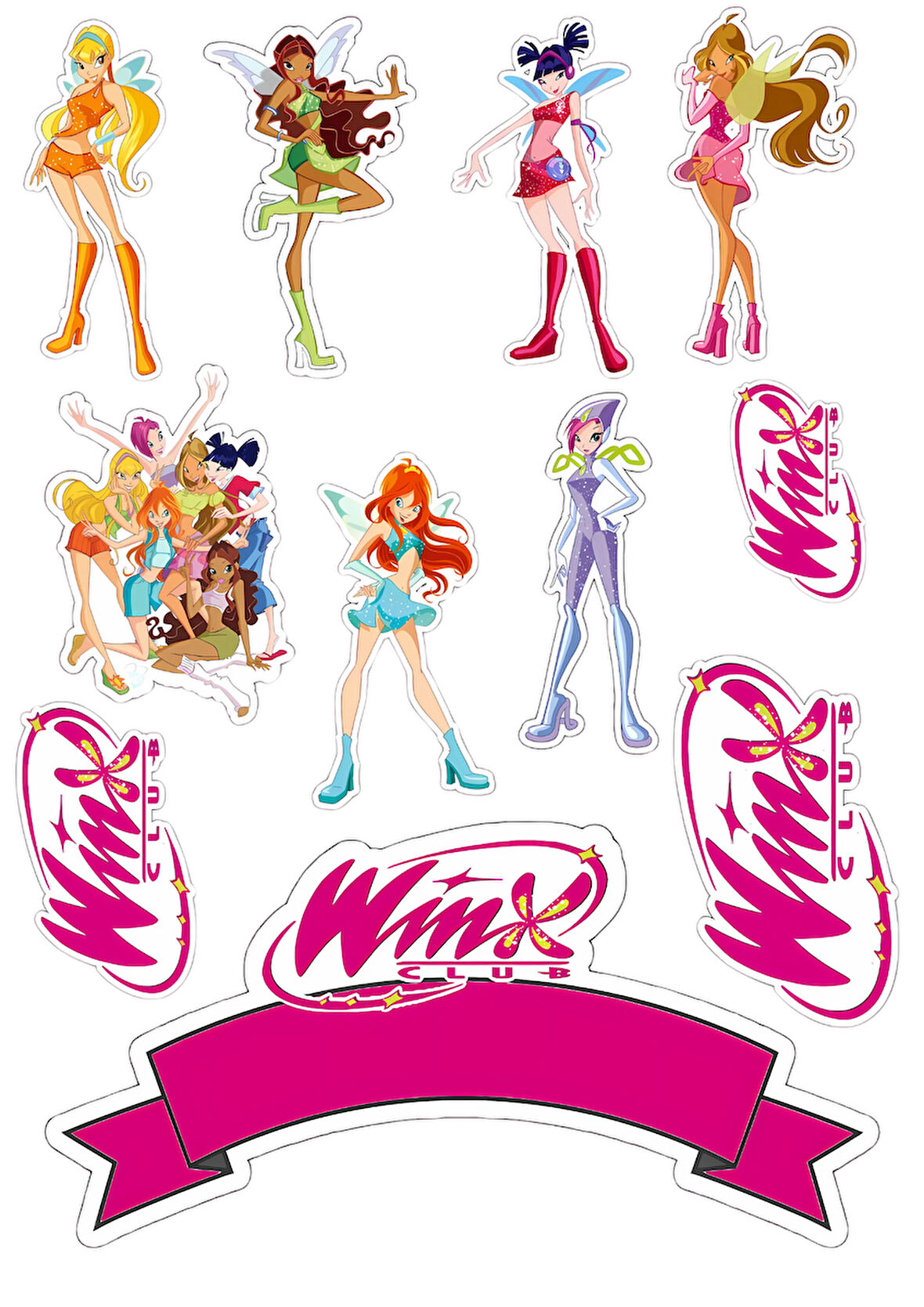 Winx Yenilebilir Cupcake ve Pasta Resim Baskı