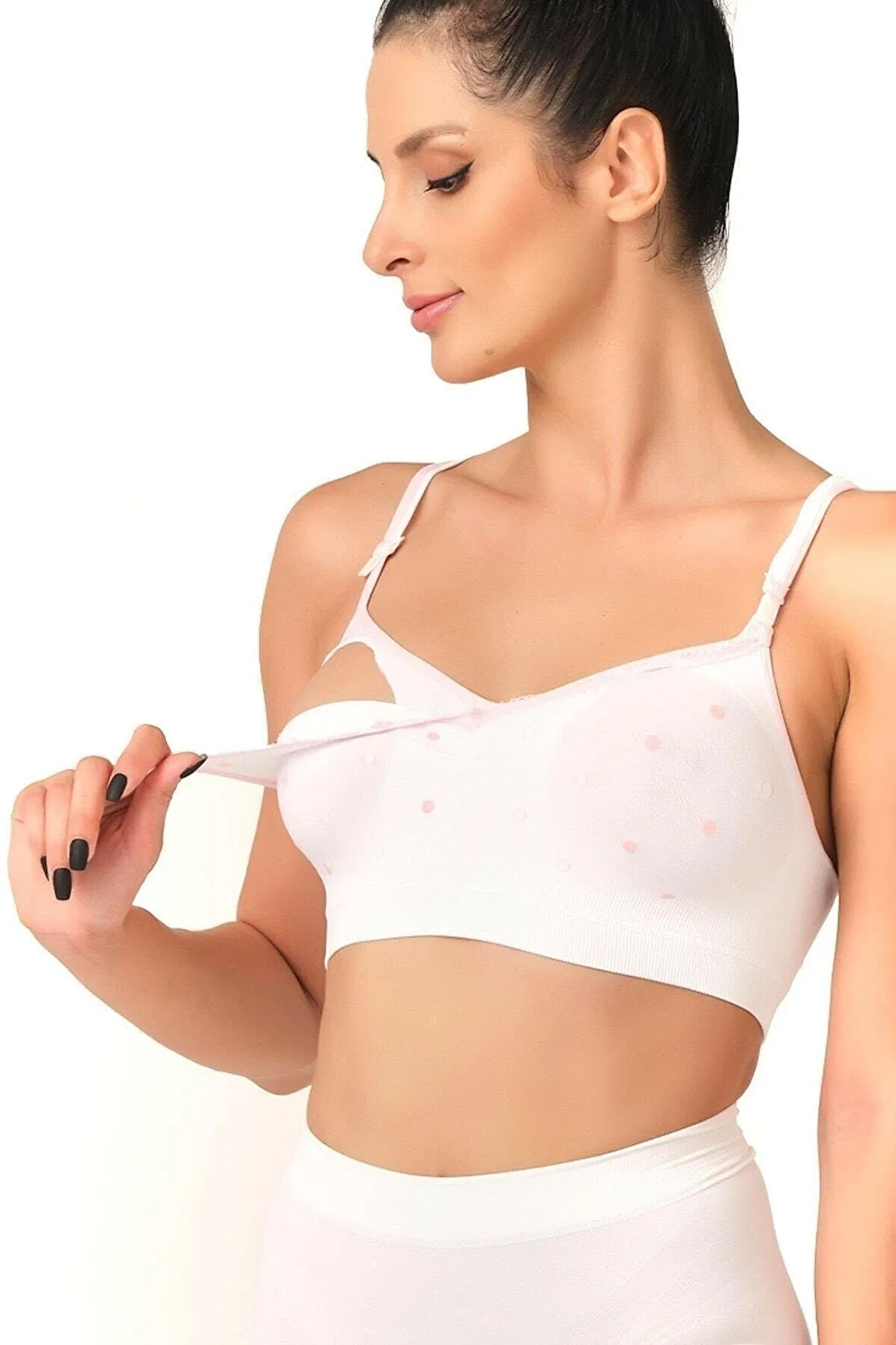 Kadın Beyaz Toparlayıcı Emzirme Sütyeni