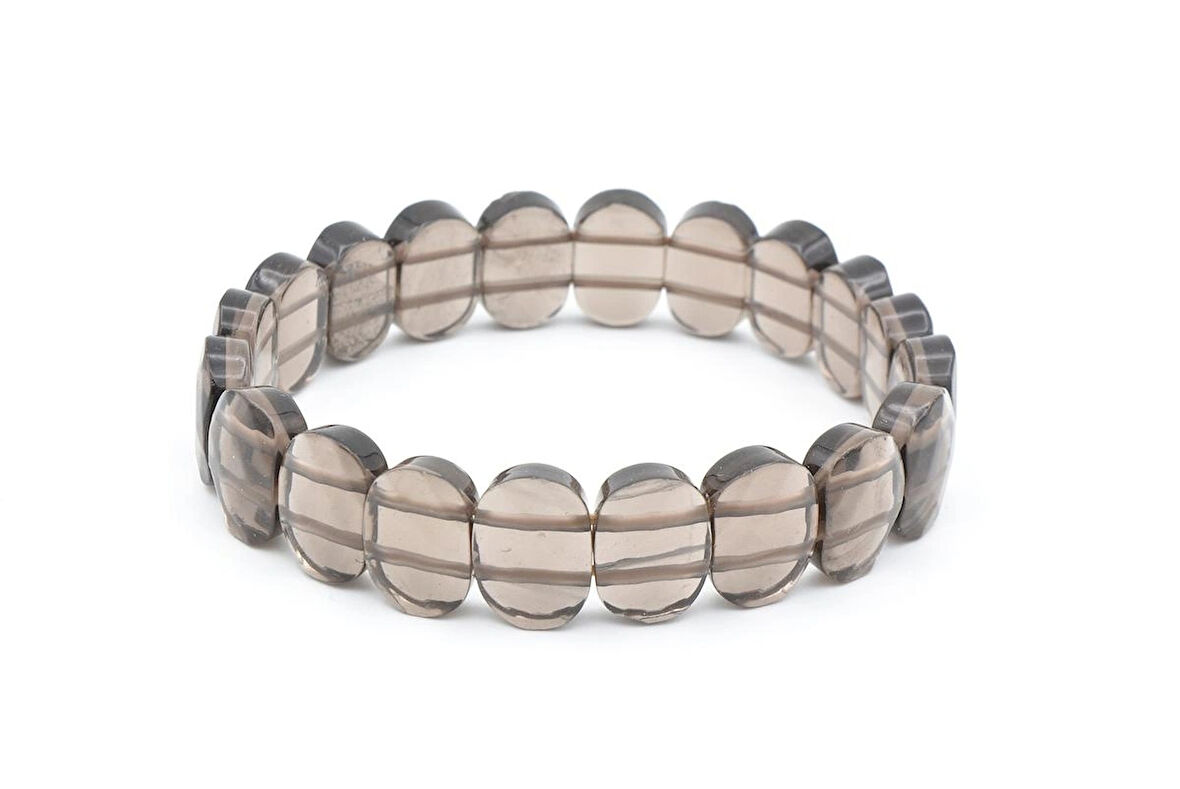 Rolex Model Hakiki Doğal Dumanlı Kuvars Taşı Bileklik